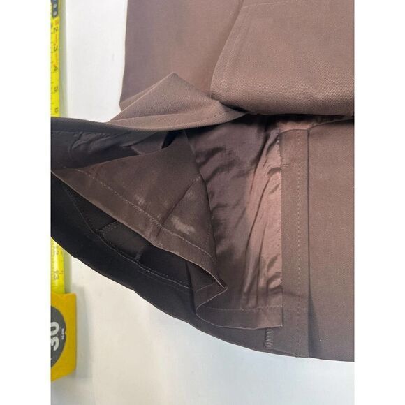 Escada Skirt Brown Pencil Zipper Pockets Pleat Lined Size 4 US 34 German - Picture 8 of 16